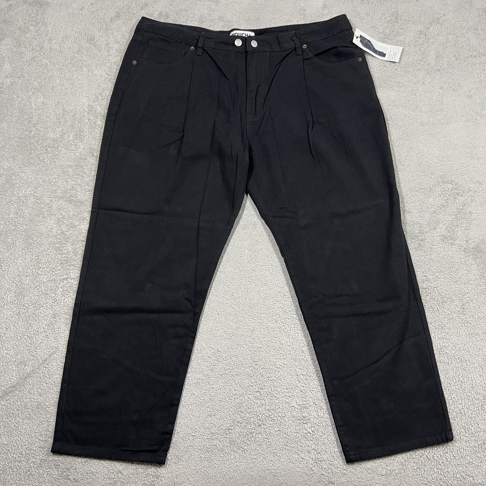Roucha Jeans Womens Size D 16-18 Over 5'4 Dada Black Denim Pleated Ankle New